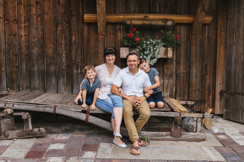 Familienfoto am Hasenöhrl Hof